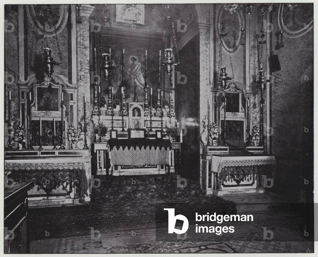 Jerusalem, the Holy Sepulchre, Chapel of the Latin convent (b/w photo)