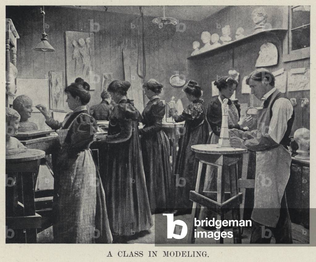 A Class in Modeling (b/w photo)