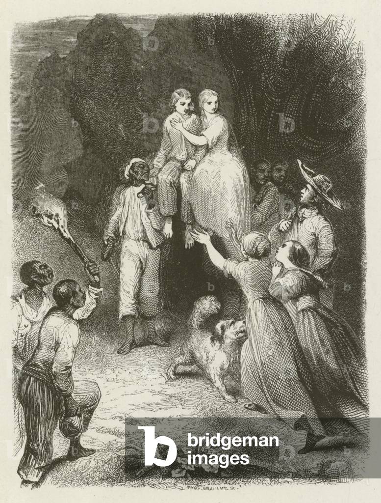 Black people carrying Paul and Virginia (engraving)