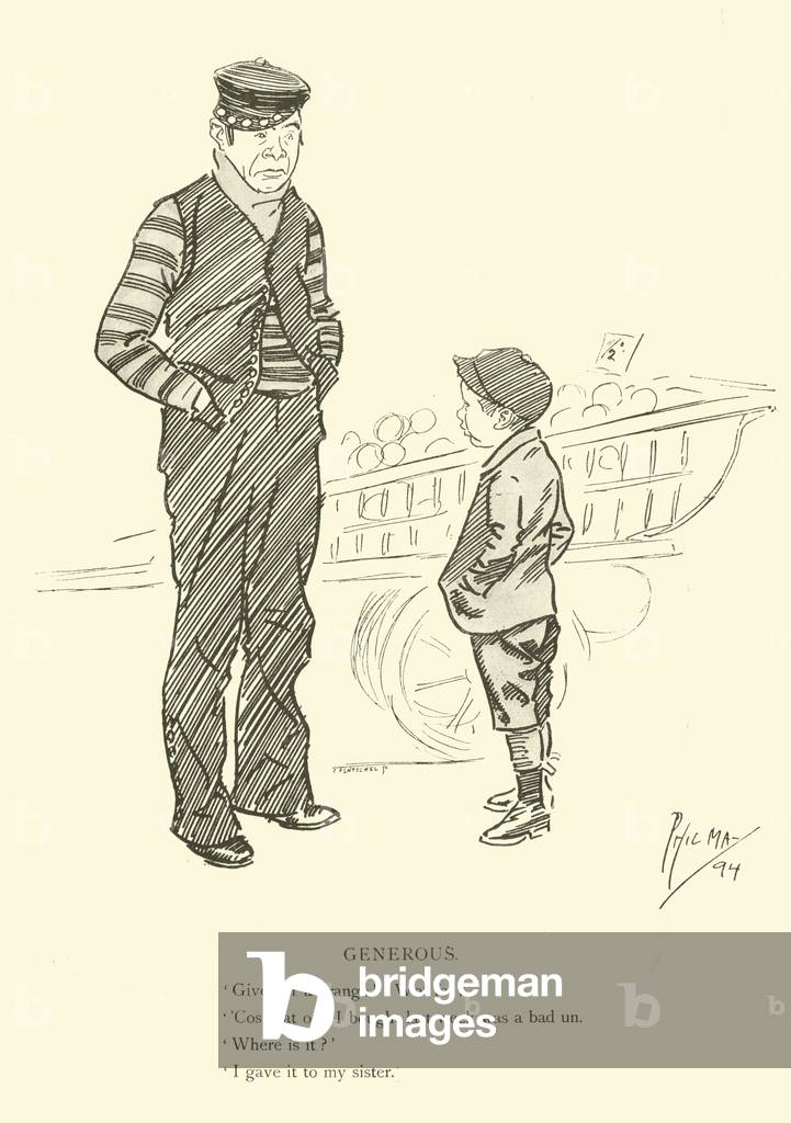 Cartoon by Phil May, from the 1890s (litho)