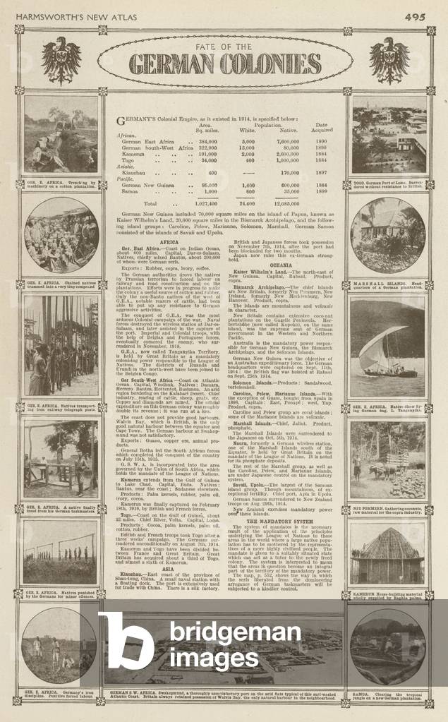 Fate of the German Colonies (b/w photo)