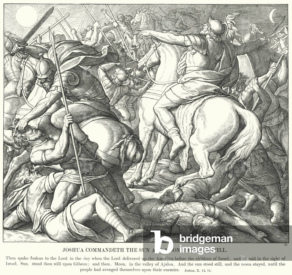 Joshua Commandeth the Sun and Moon to Stand Still (engraving)