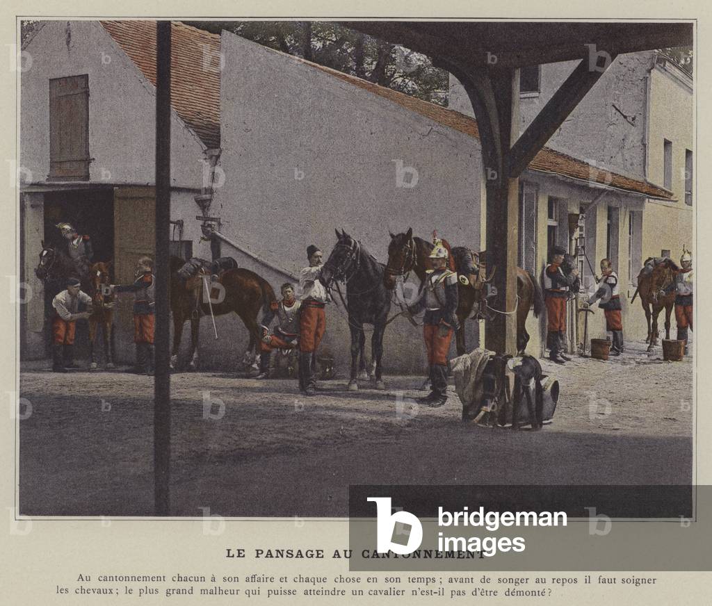 Le Pansage au Cantonnement (coloured photo)