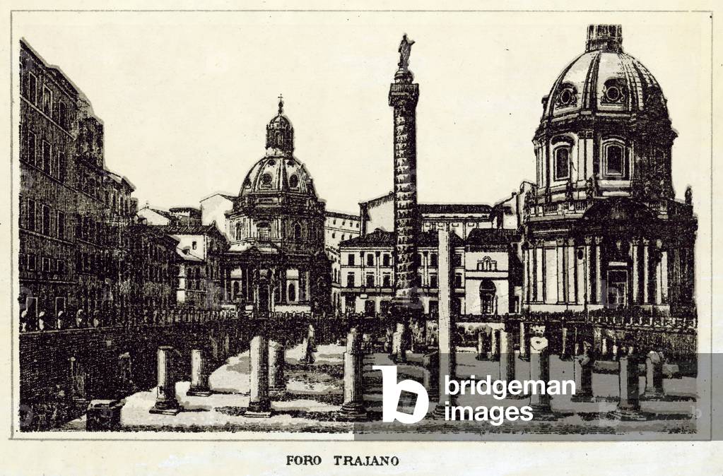 Roma: Foro Trajano (litho)