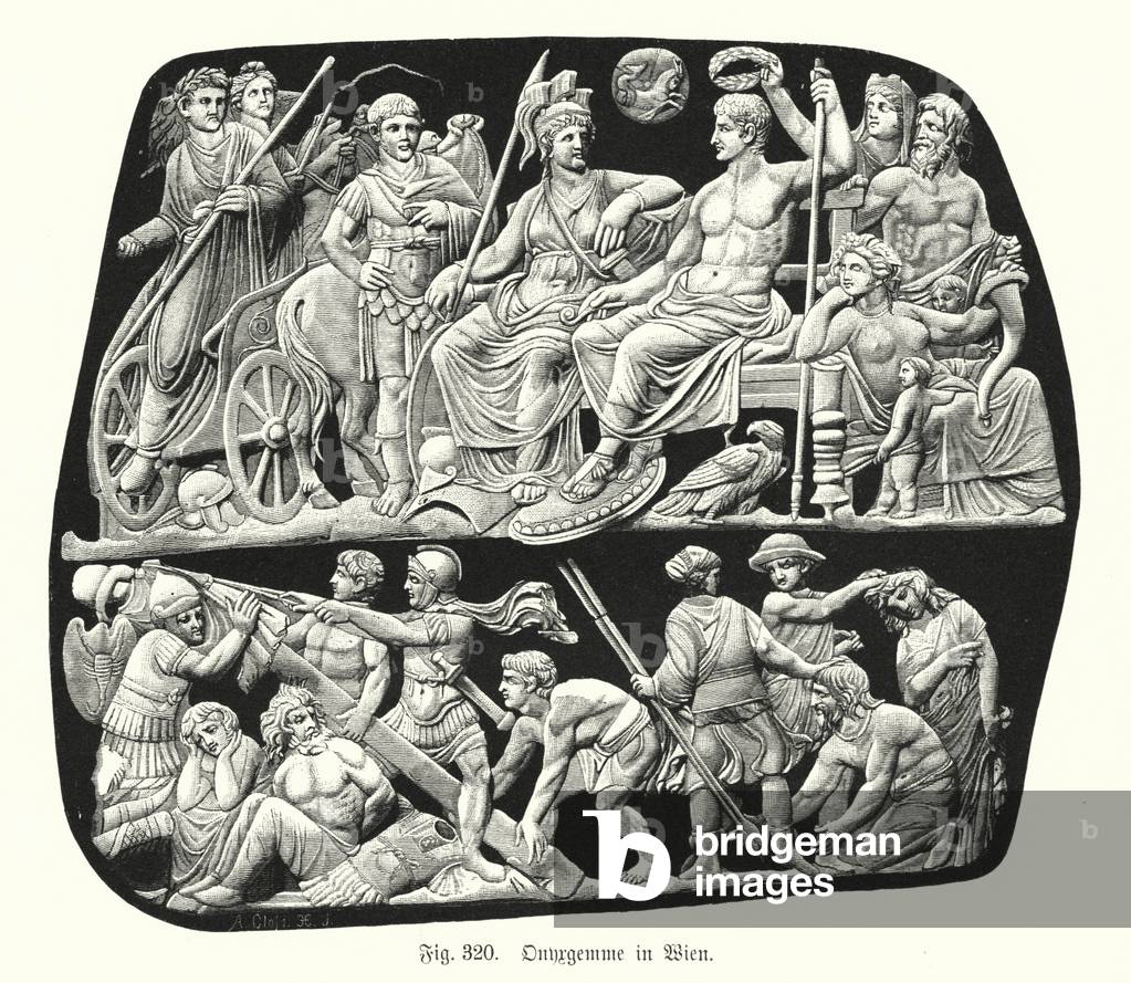 Gemma Augustea, ancient Roman onyx relief cameo engraved gem (engraving)