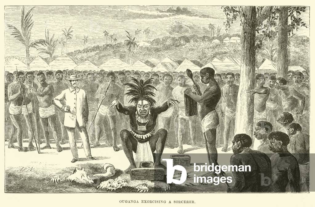 Ouganga exorcising a Sorcerer (engraving)