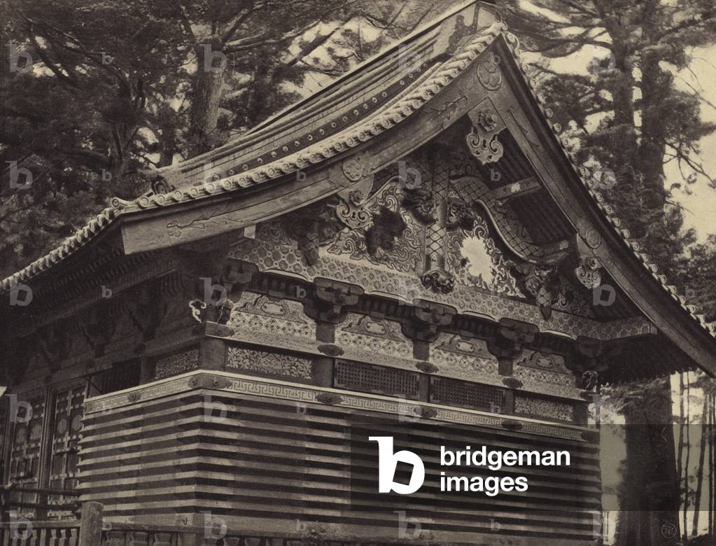 Toshogu, Nikko, Treasure-house (b/w photo)