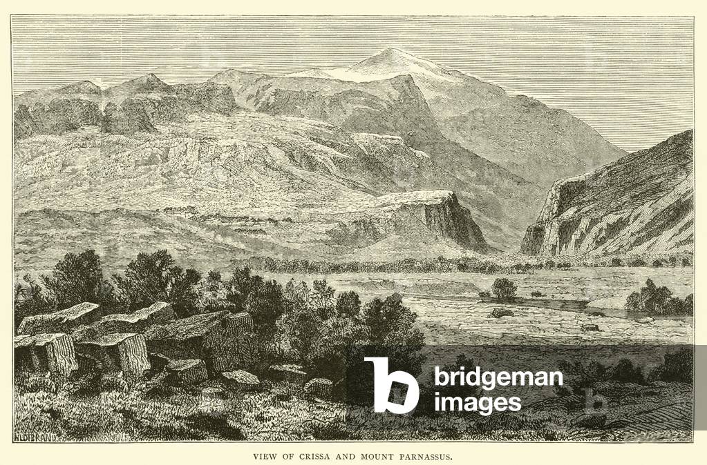 View of Crissa and Mount Parnassus (engraving)