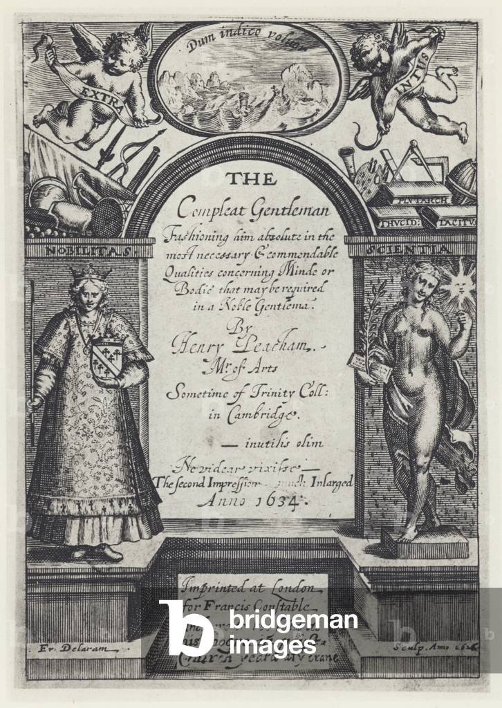 H Peacham, The Compleat Gentleman, F Constable 1622 (b/w photo)