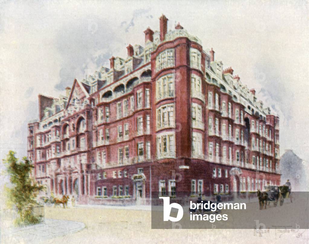 Claridge's Hotel In 1898 (colour litho)