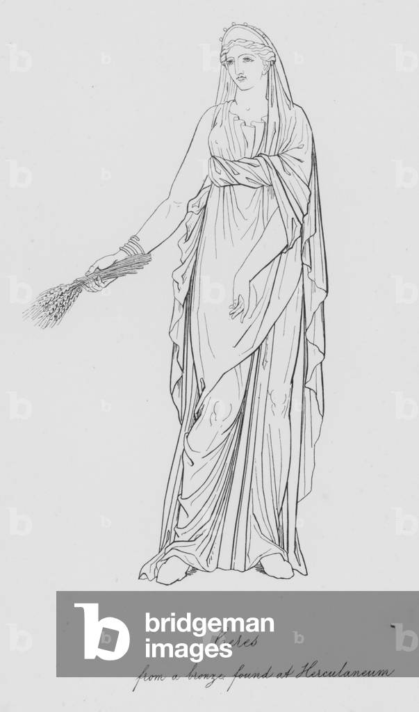Ceres, from a bronze found at Herculaneum (engraving)