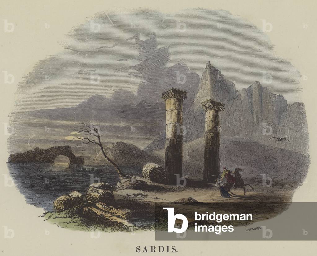 Sardis (coloured engraving)