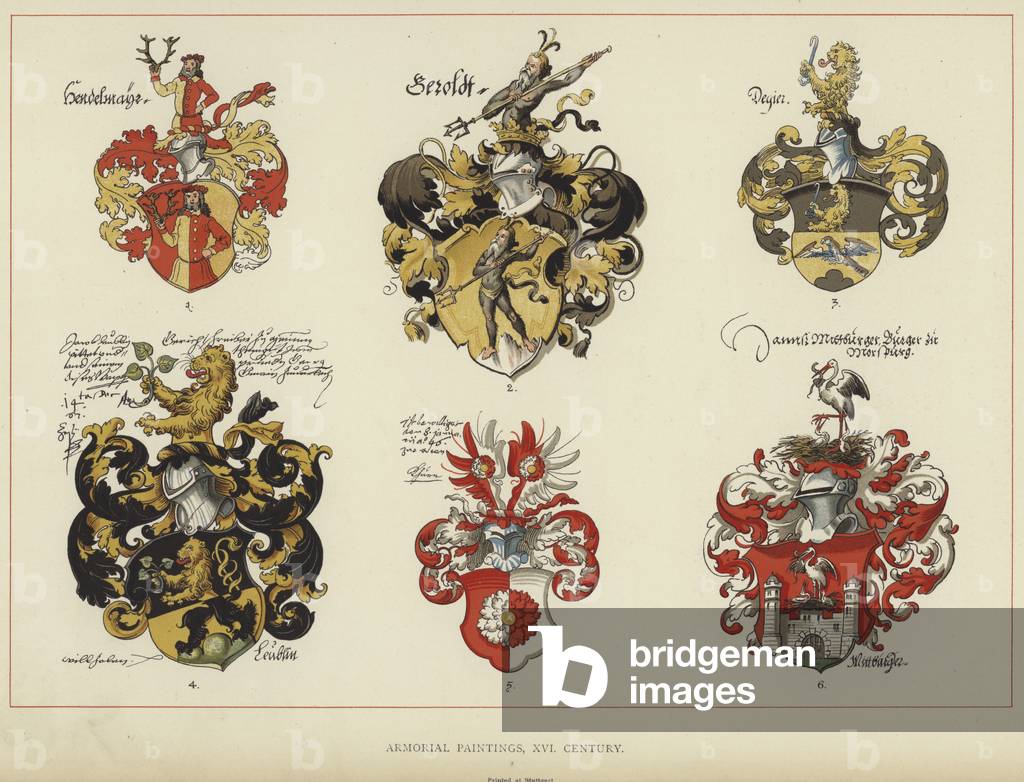 Armorial Paintings, XVI Century (colour litho)