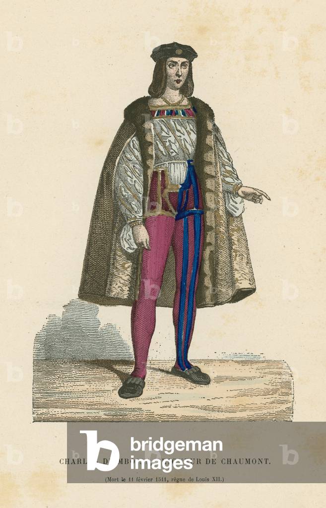 Charles II d'Amboise, Seigneur de Chaumont (coloured engraving)