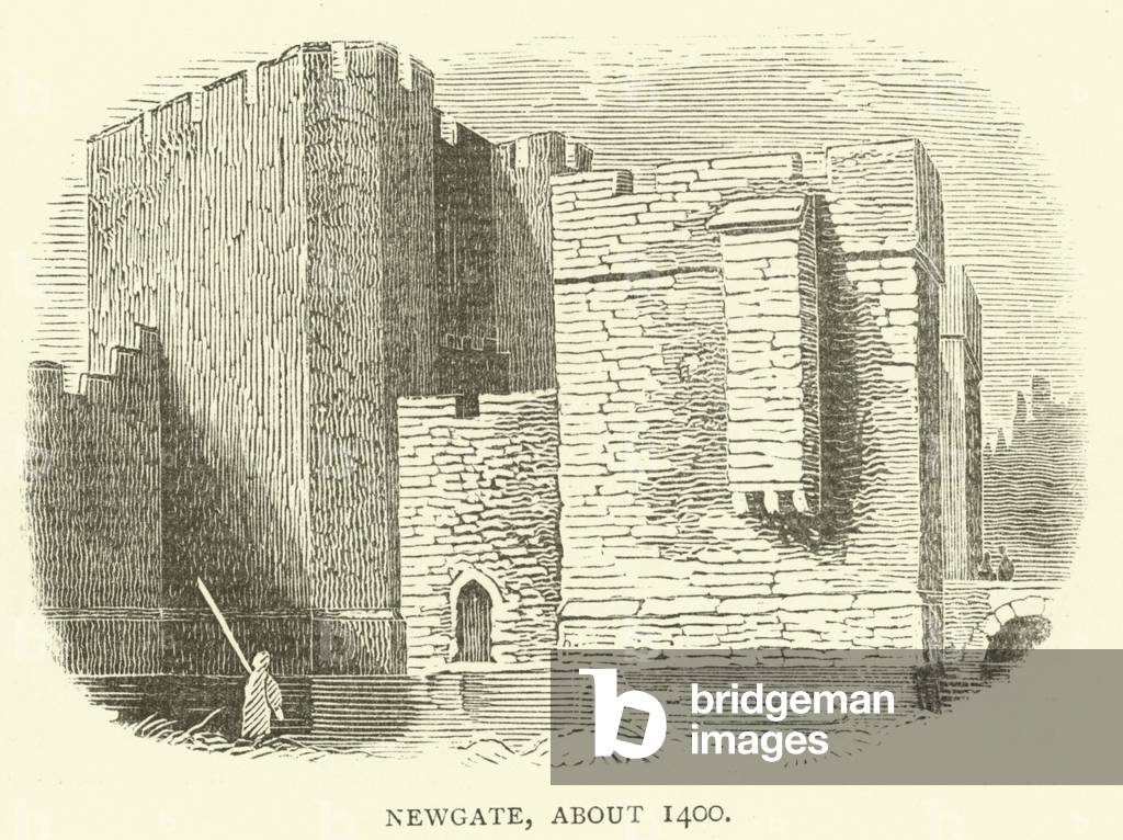 Newgate, about 1400 (engraving)