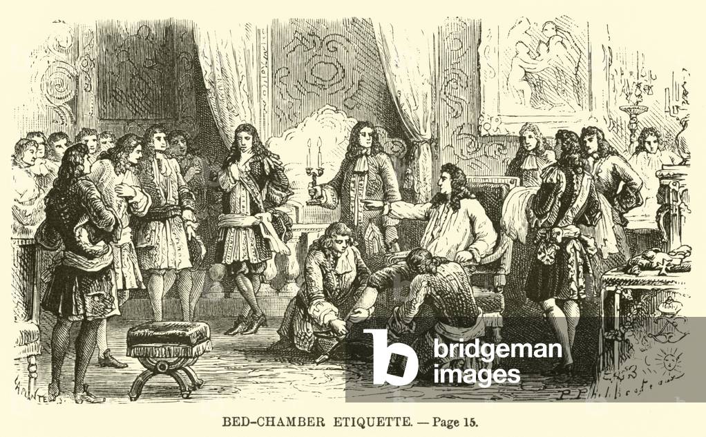 Bed-chamber etiquette (engraving)