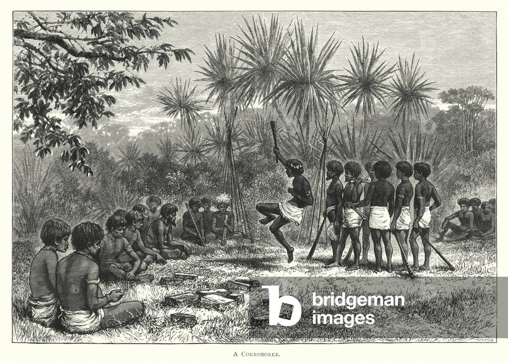 Australia: A Corroboree (engraving)