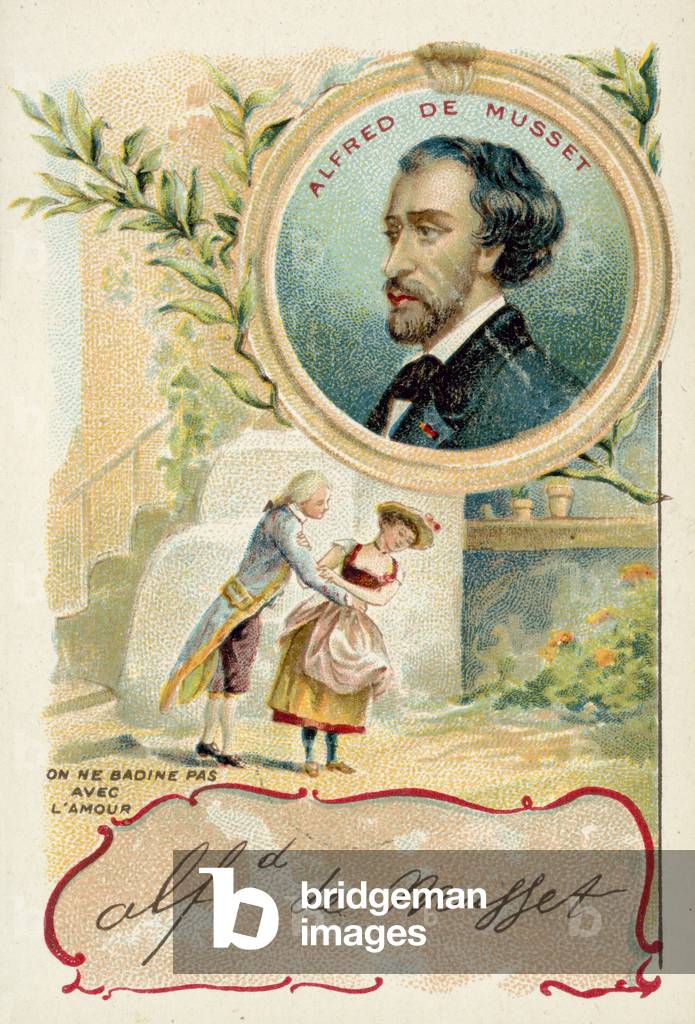 Alfred de Musset, French dramatist, novelist and poet (chromolitho)