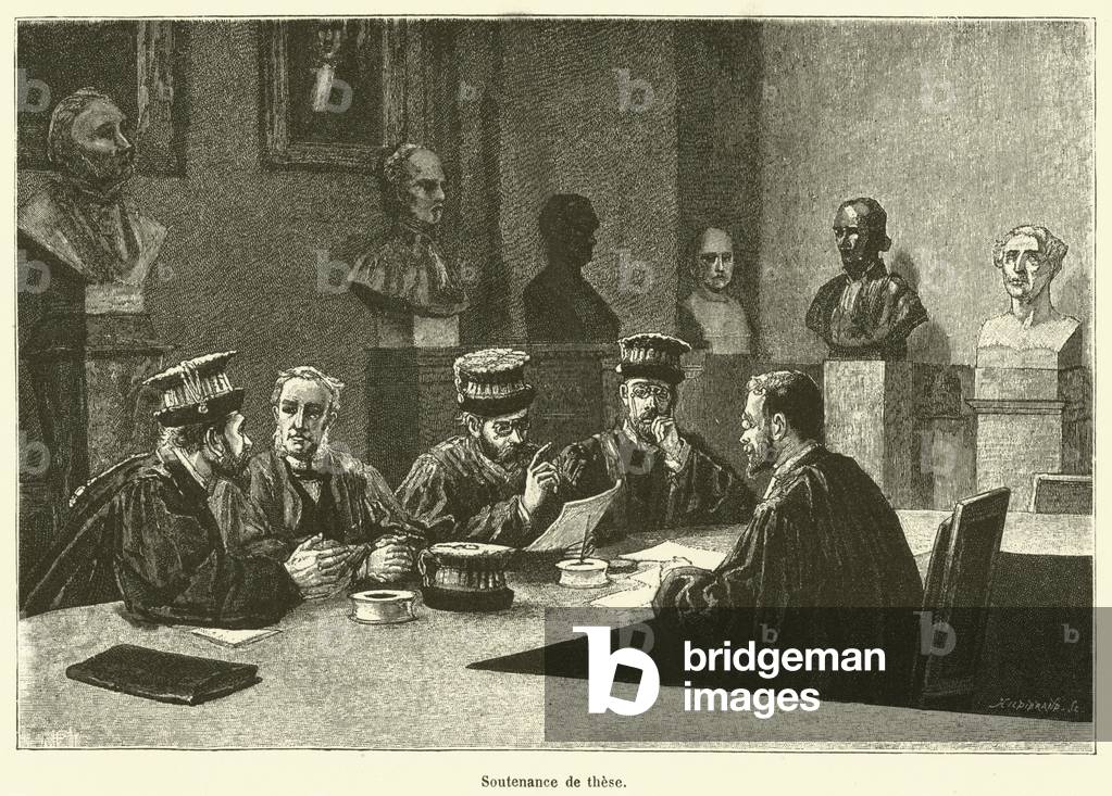 Soutenance de these (engraving)