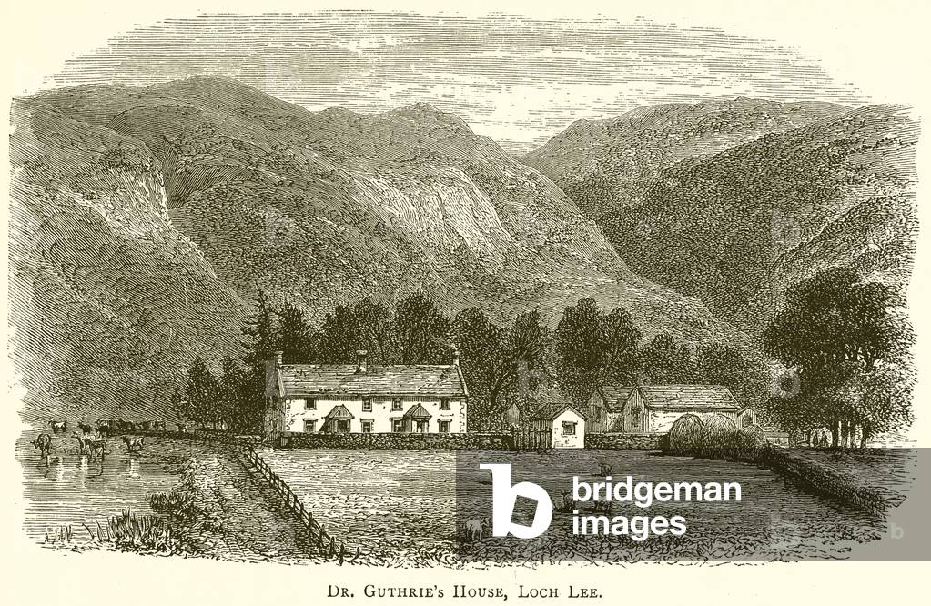 Dr. Guthrie's House, Loch Lee (engraving)