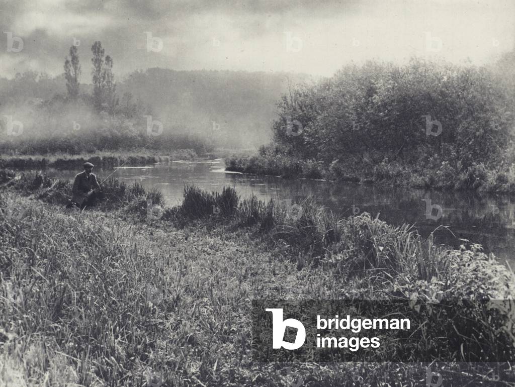 A Misty Autumn Morning on the Test (b/w photo)