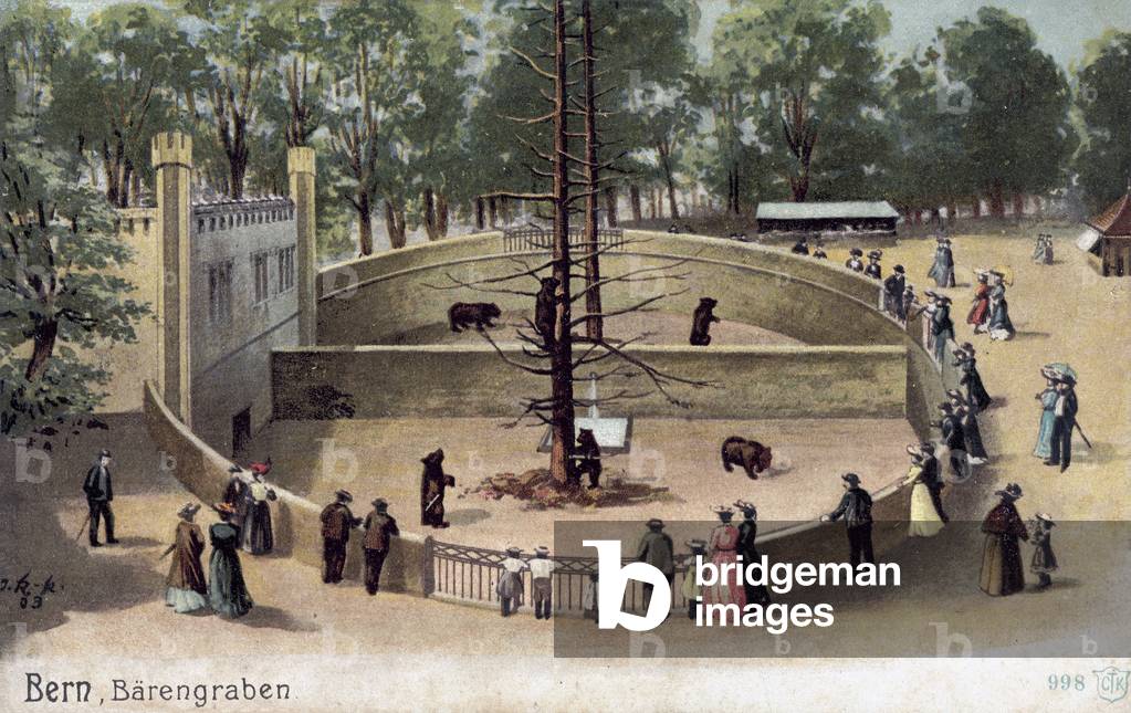 Bern, Bear Garden (colour litho)