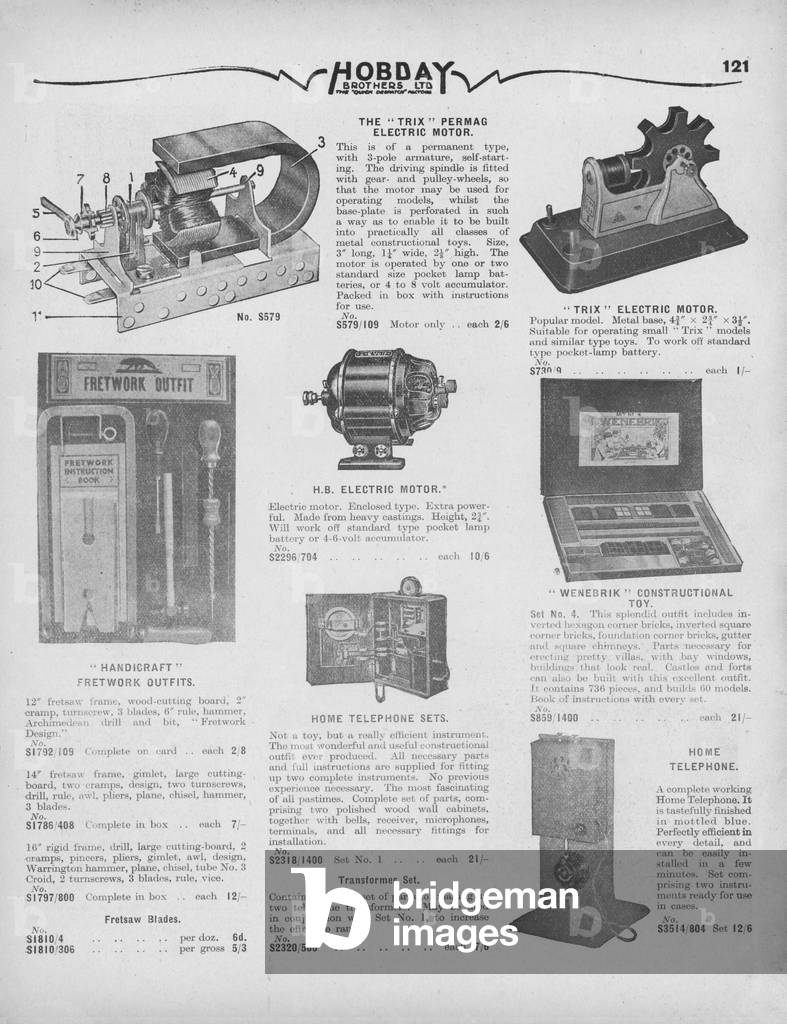Page from Hobdays General Merchandise Catalogue 1936/1937 (litho)