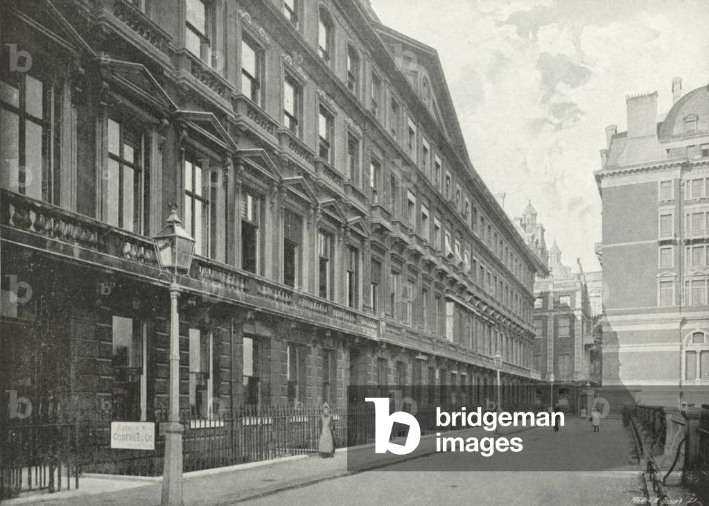 Adelphi Terrace, with Garrick's House (b/w photo)