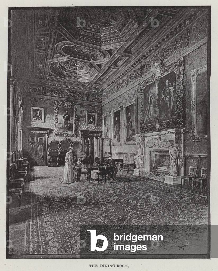 Alnwick Castle, The Dining-Room (litho)