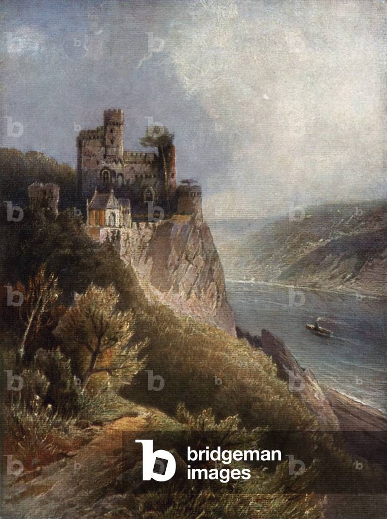 Castle Rheinstein (colour litho)