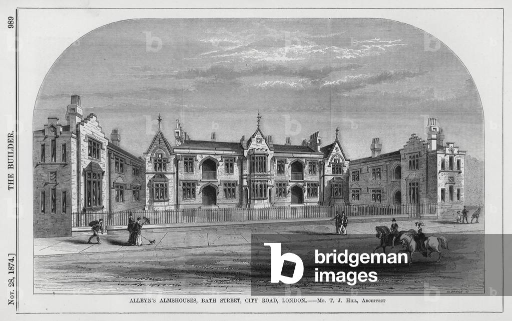 Alleyn's Almshouses, Bath Street, City Road, London (engraving)