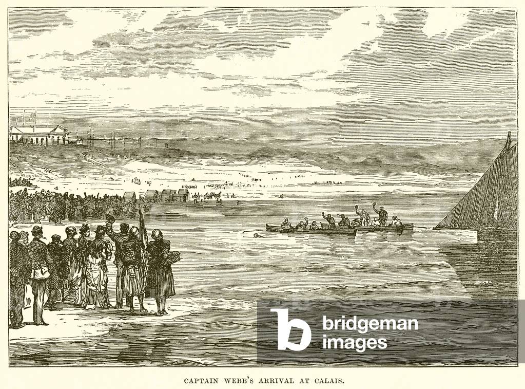 Captain Webb's Arrival at Calais (engraving)