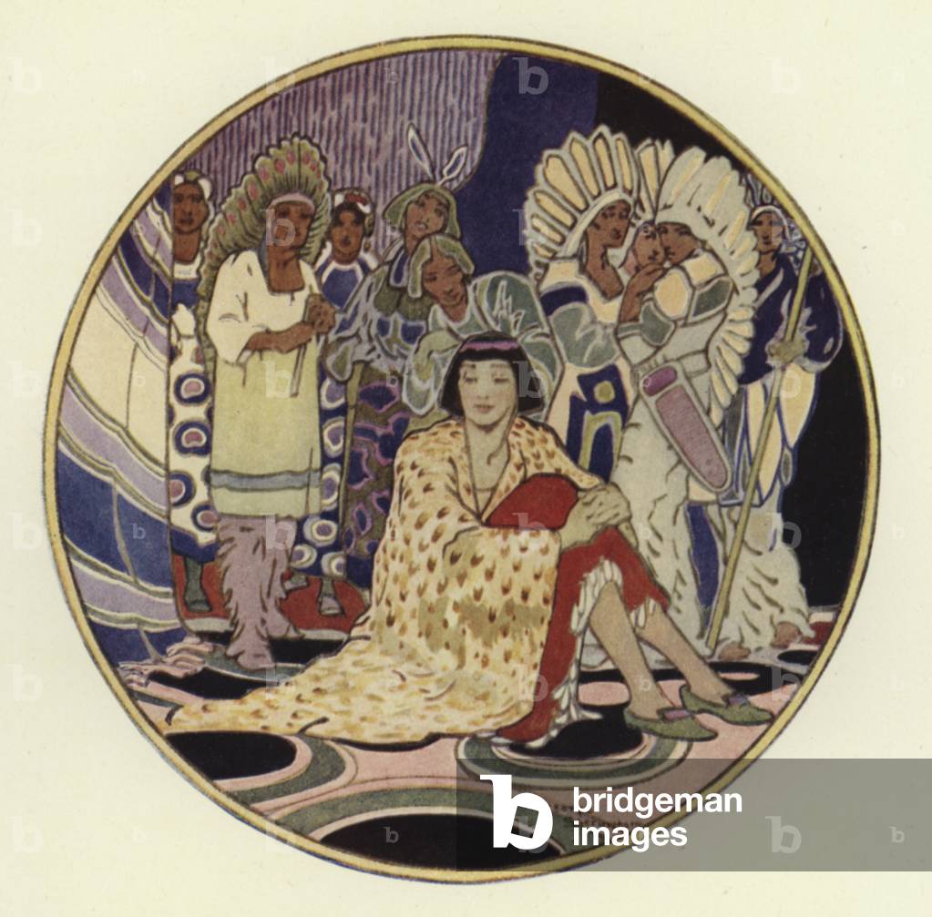 The people were all gathered for the wedding (colour litho)