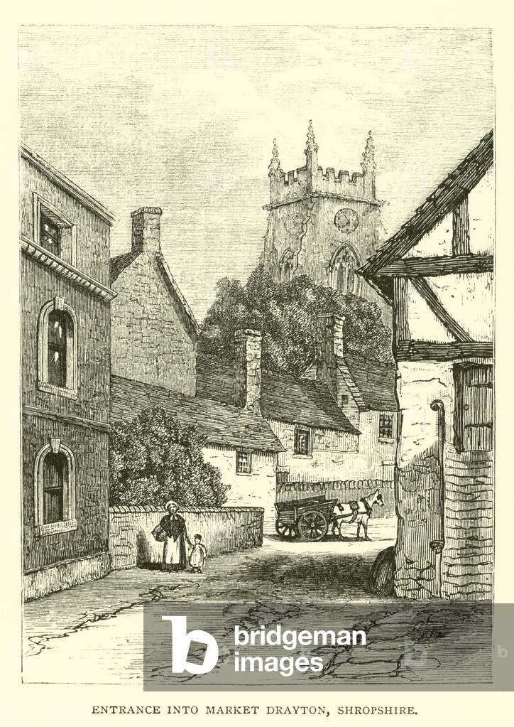 Entrance into Market Drayton, Shropshire (engraving)