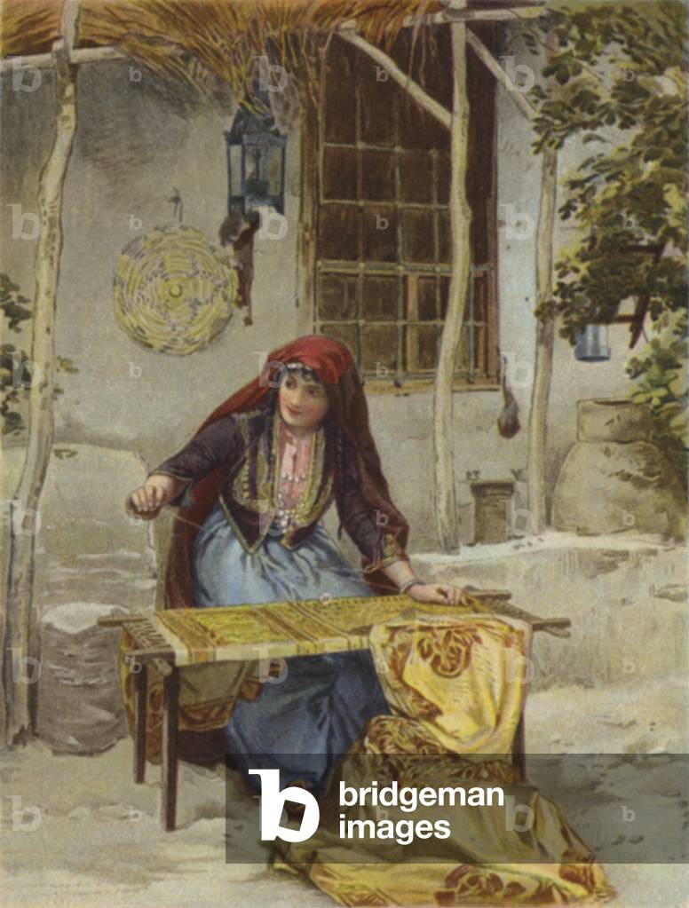 The work of the embroiderer (colour litho)