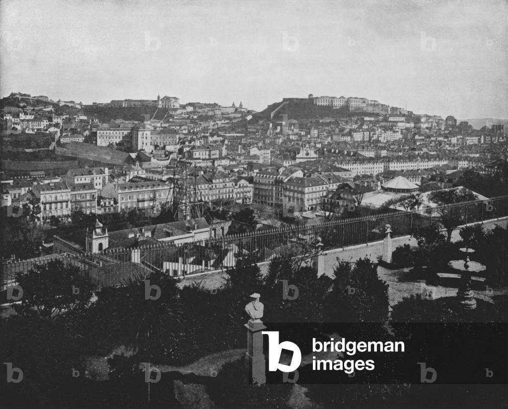 The City of Lisbon, Portugal (b/w photo)