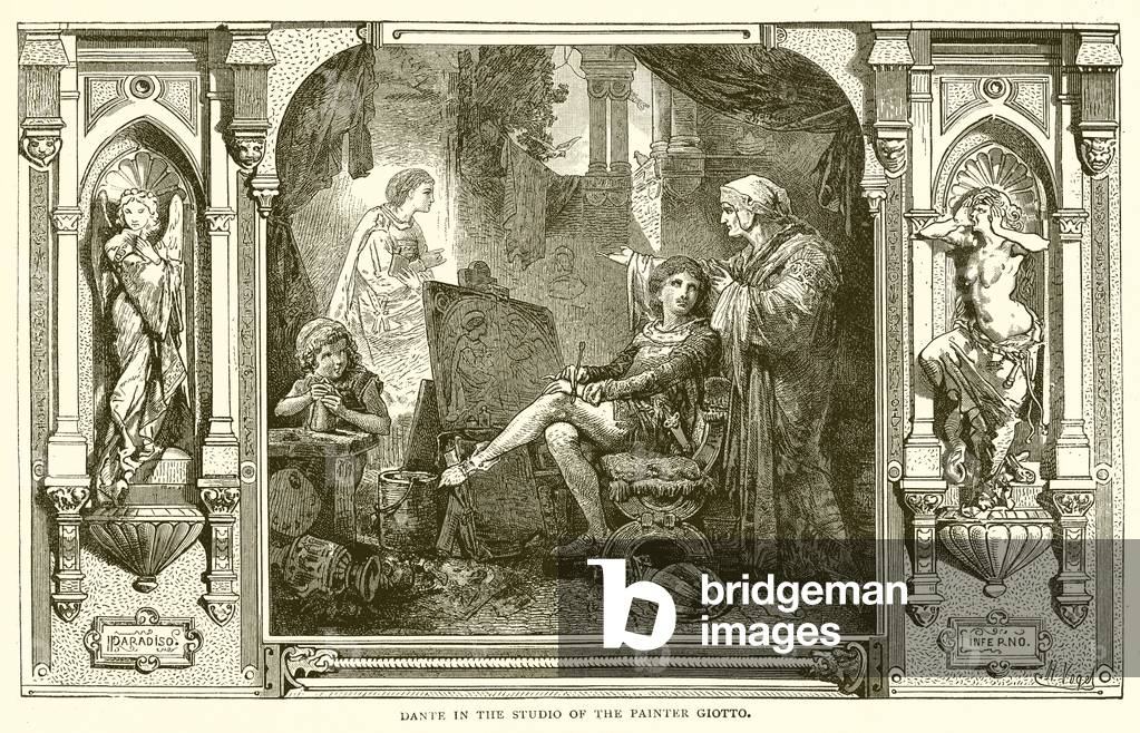 Dante in the Studio of the Painter Giotto (engraving)