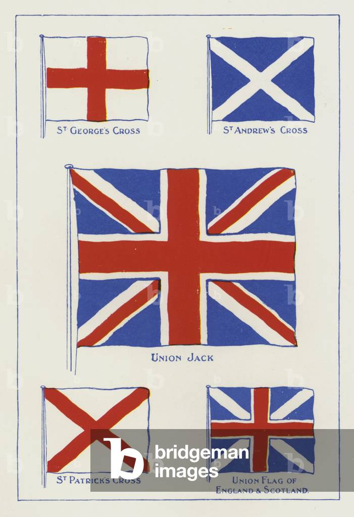 The Union Jack, and its constituents (colour litho)