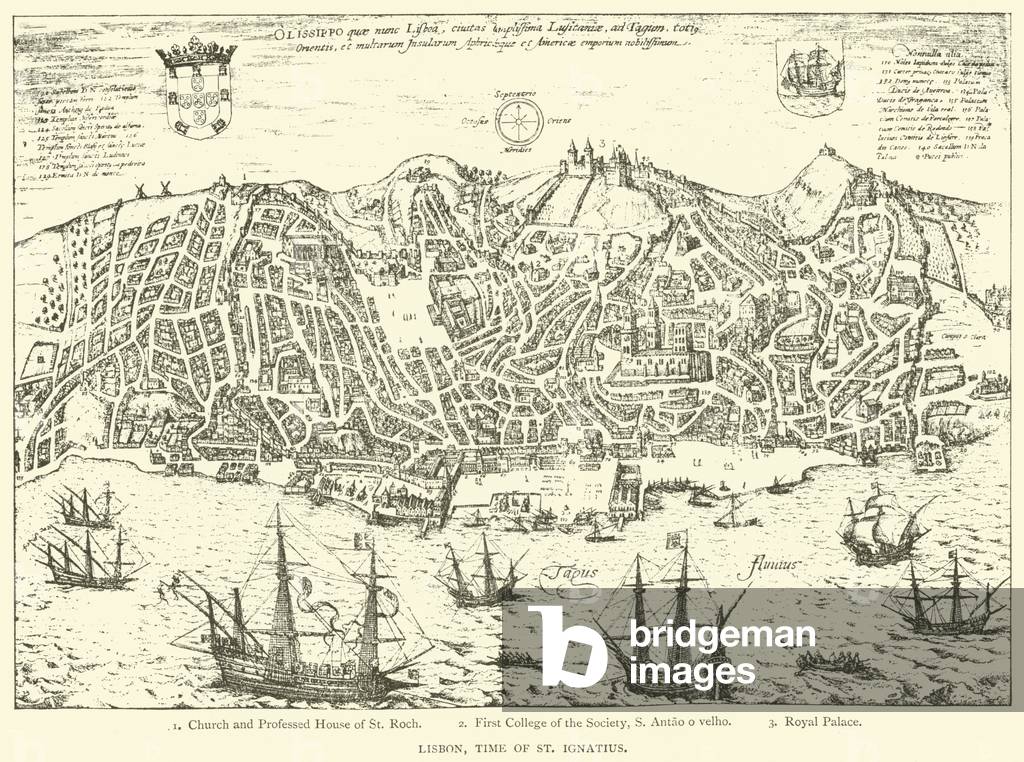 Lisbon, time of St Ignatius (engraving)
