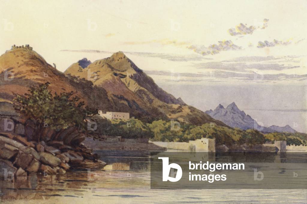 The Ana Sagar, Ajmere (colour litho)