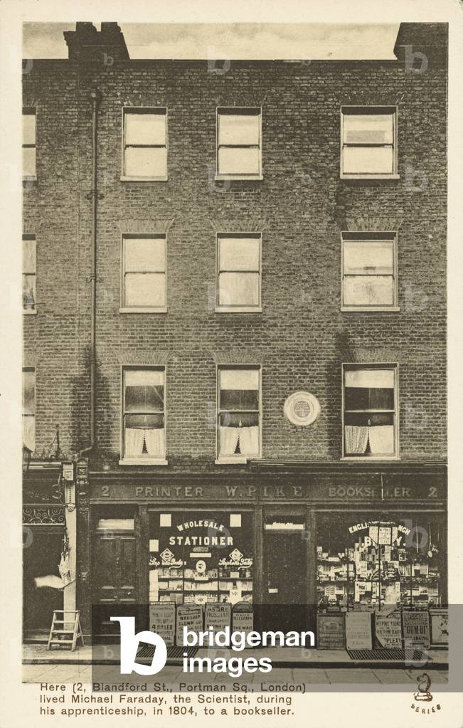 Blandford Street, Michael Faraday's house, Marylebone, London (b/w photo)