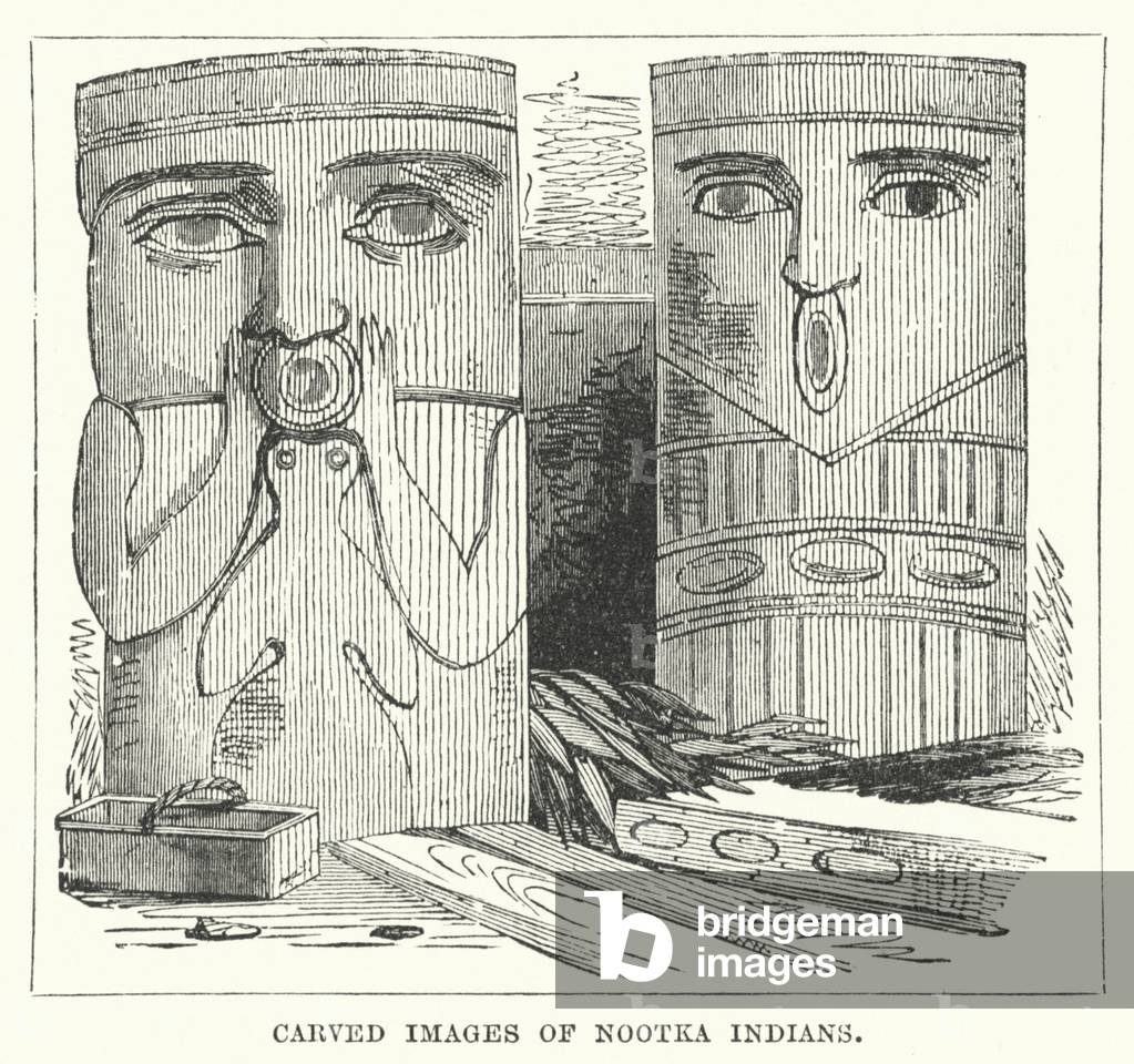 Carved Images of Nootka Indians (engraving)