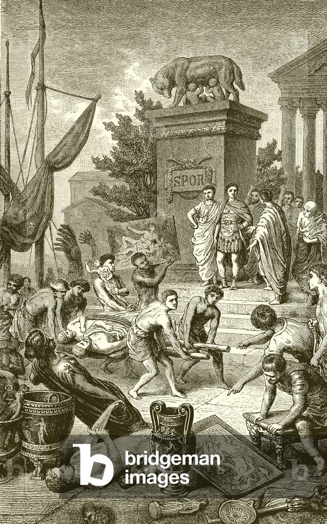 Greek Culture--Statues and Works of Art carried off to Rome (engraving)
