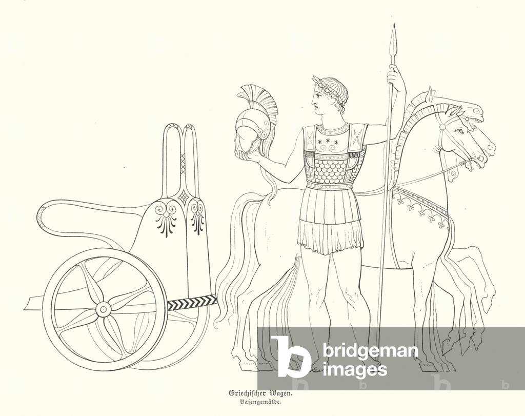 Ancient Greek chariot (engraving)