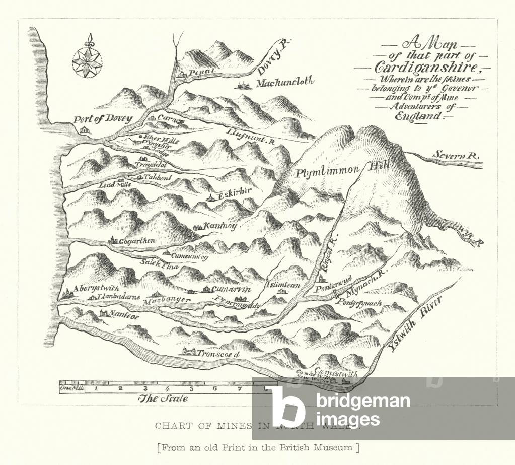 Chart of Mines in North Wales (engraving)