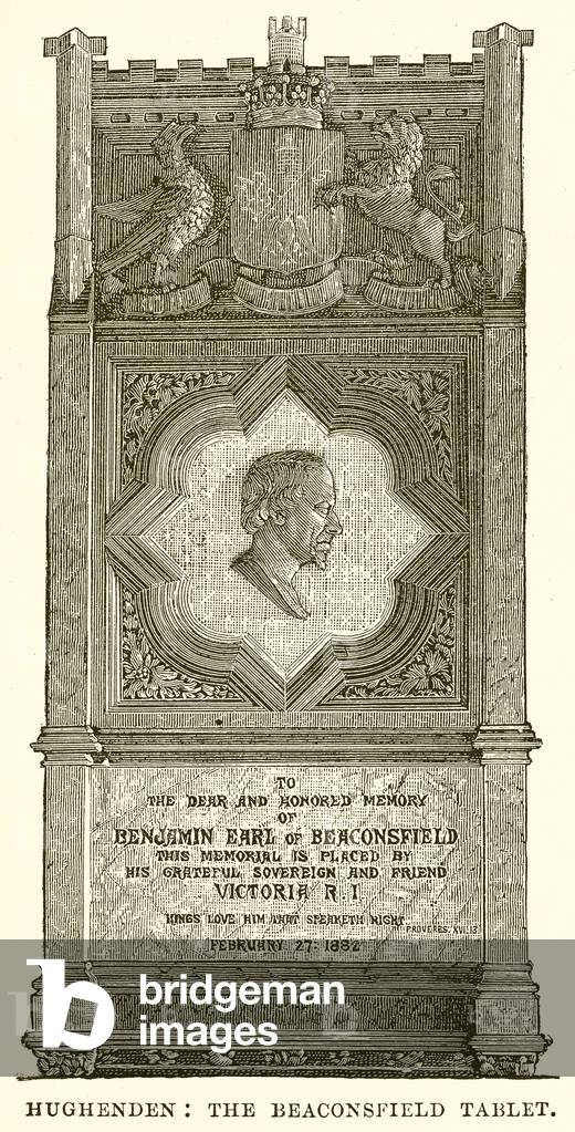 Hughenden: The Beaconsfield Tablet (engraving)
