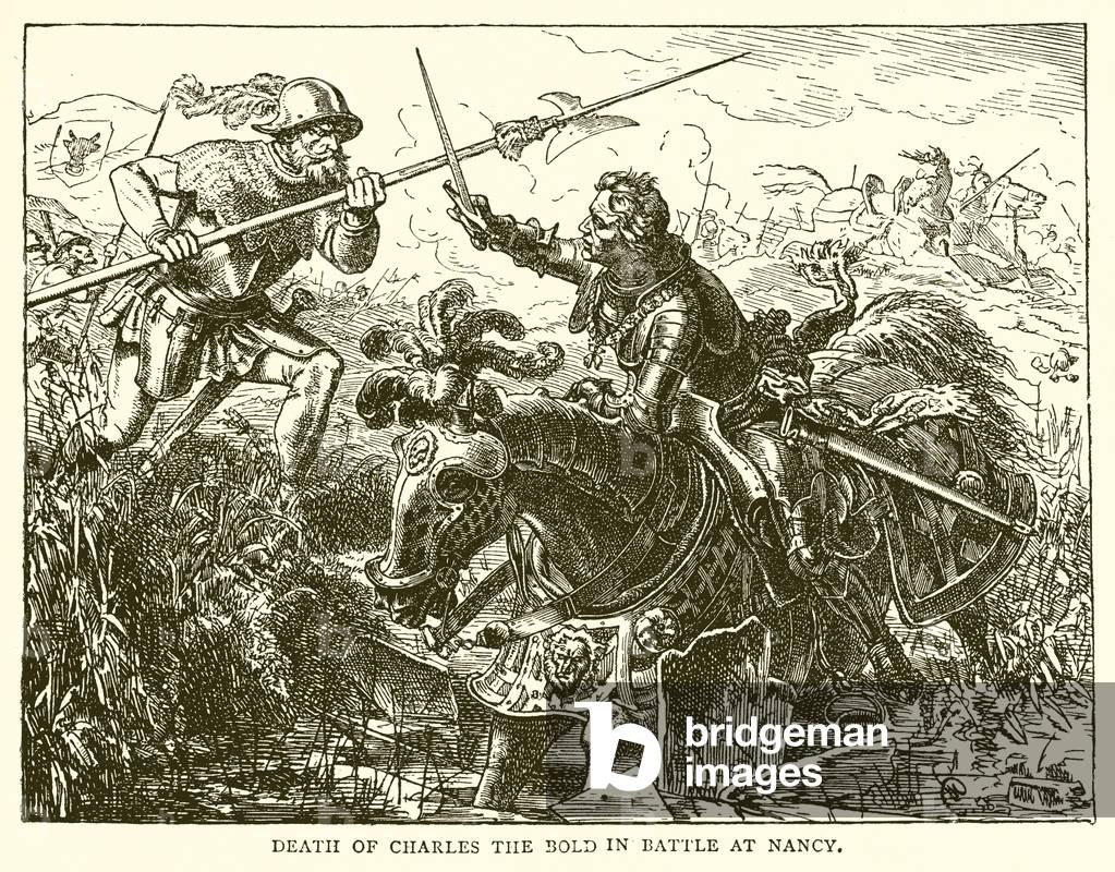 Death of Charles the Bold in Battle at Nancy (engraving)