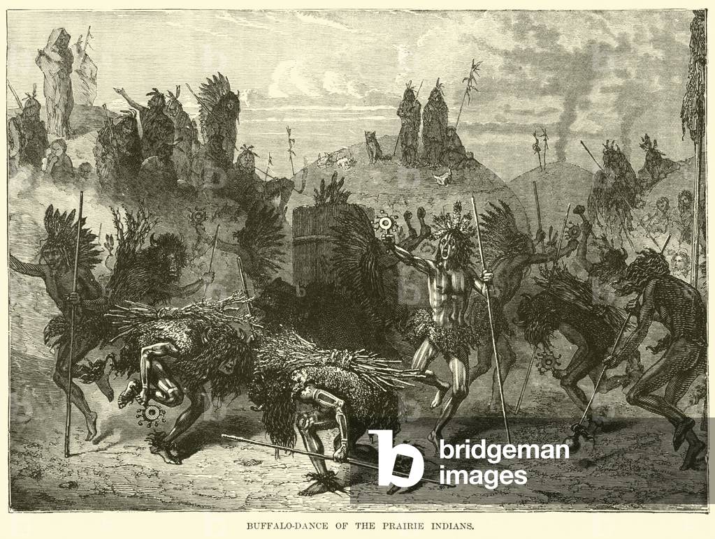 Buffalo-dance of the Prairie Indians (engraving)