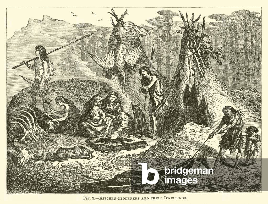 Kitchen-middeners and their Dwellings (engraving)