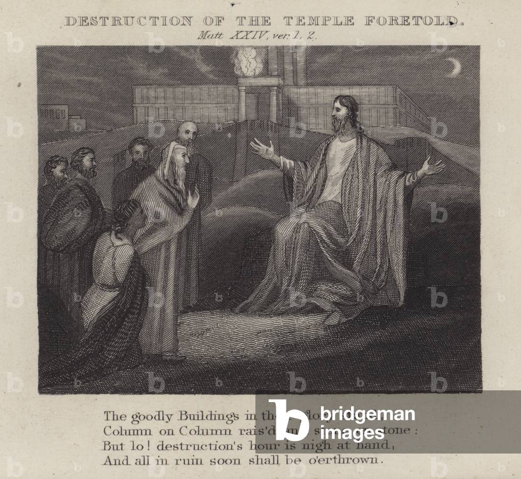 Destruction of the temple foretold, Matthew XXIV, ver 1, 2 (engraving)